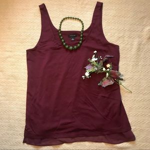 Ann Taylor Layered Burgundy Tank Sleeveless Blouse